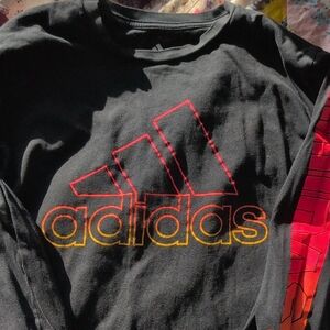 Adidas Black Sweatshirt with Red and Yellow Logo